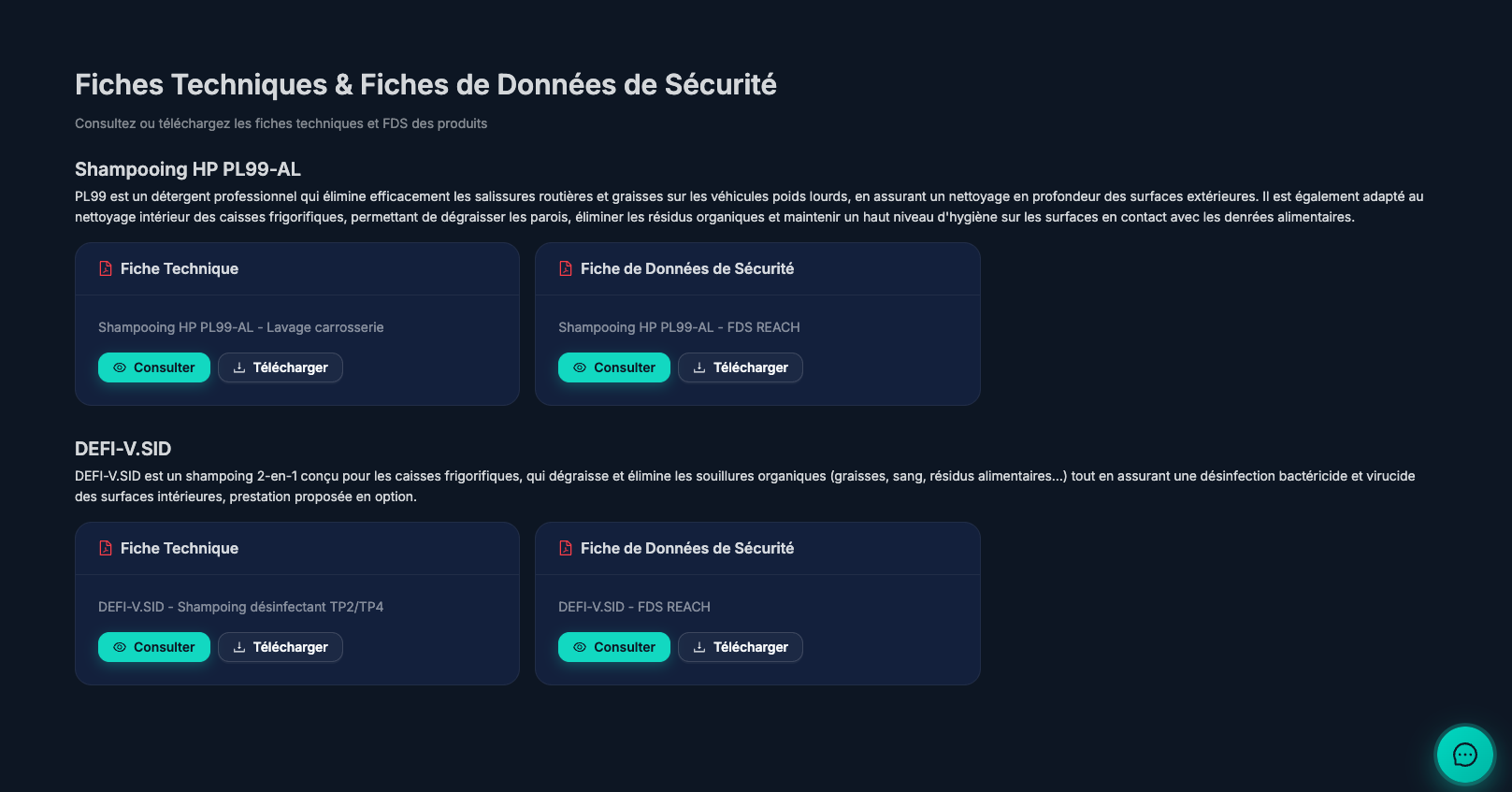 Fiches Techniques et FDS